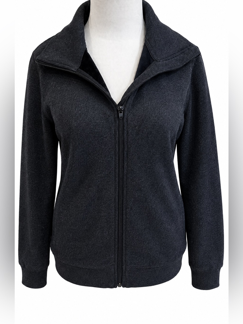 Mondetta Women's Dark Charcoal Zip-Up Bomber Jacket